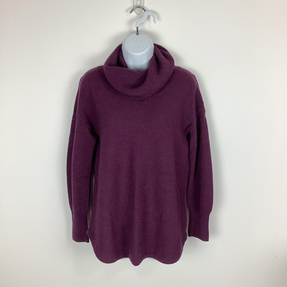 Max Studio 100% Extra Fine Merino Wool Turtleneck Cowl Neck Long Sleeve Sweater